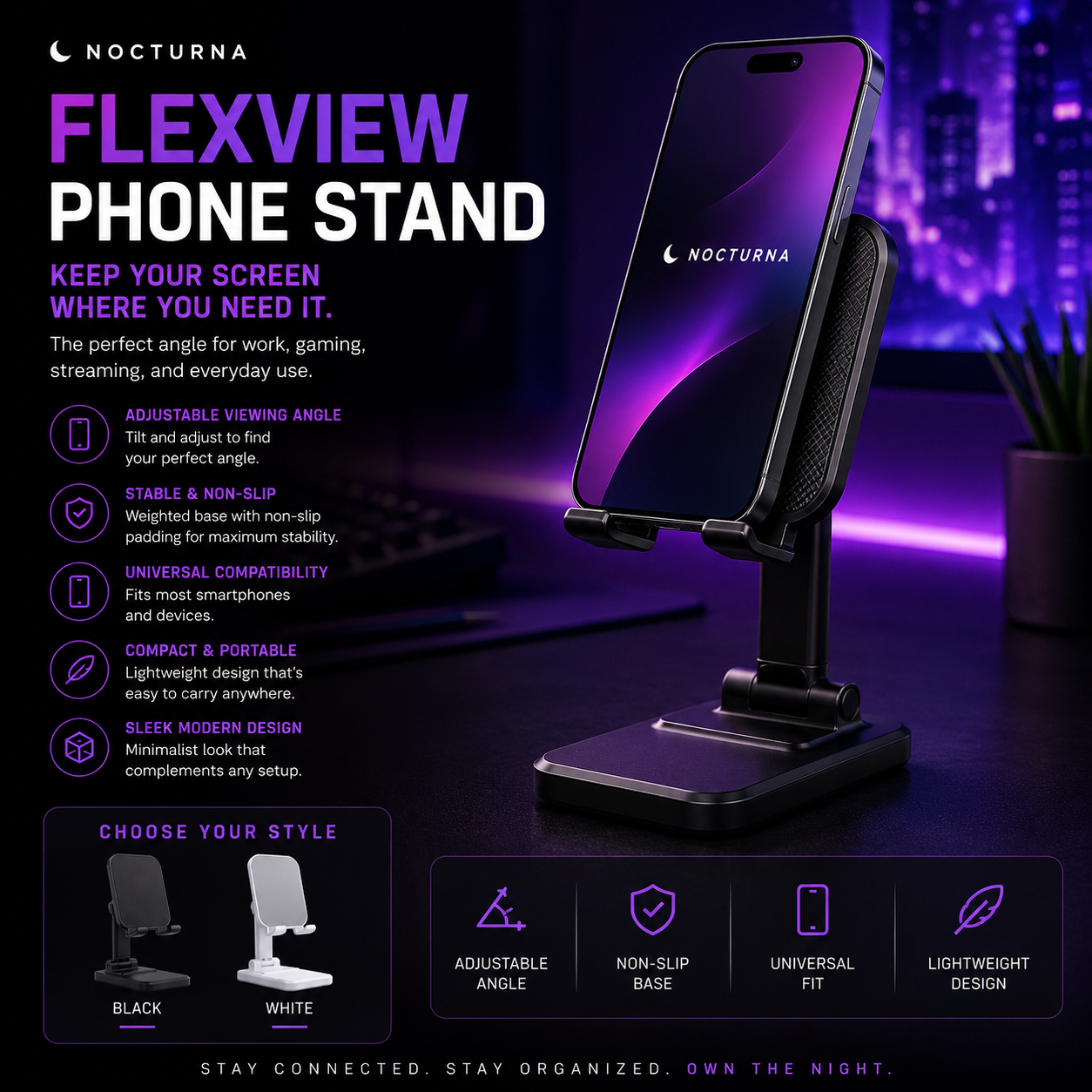 📱Nocturna FlexView Phone Stand