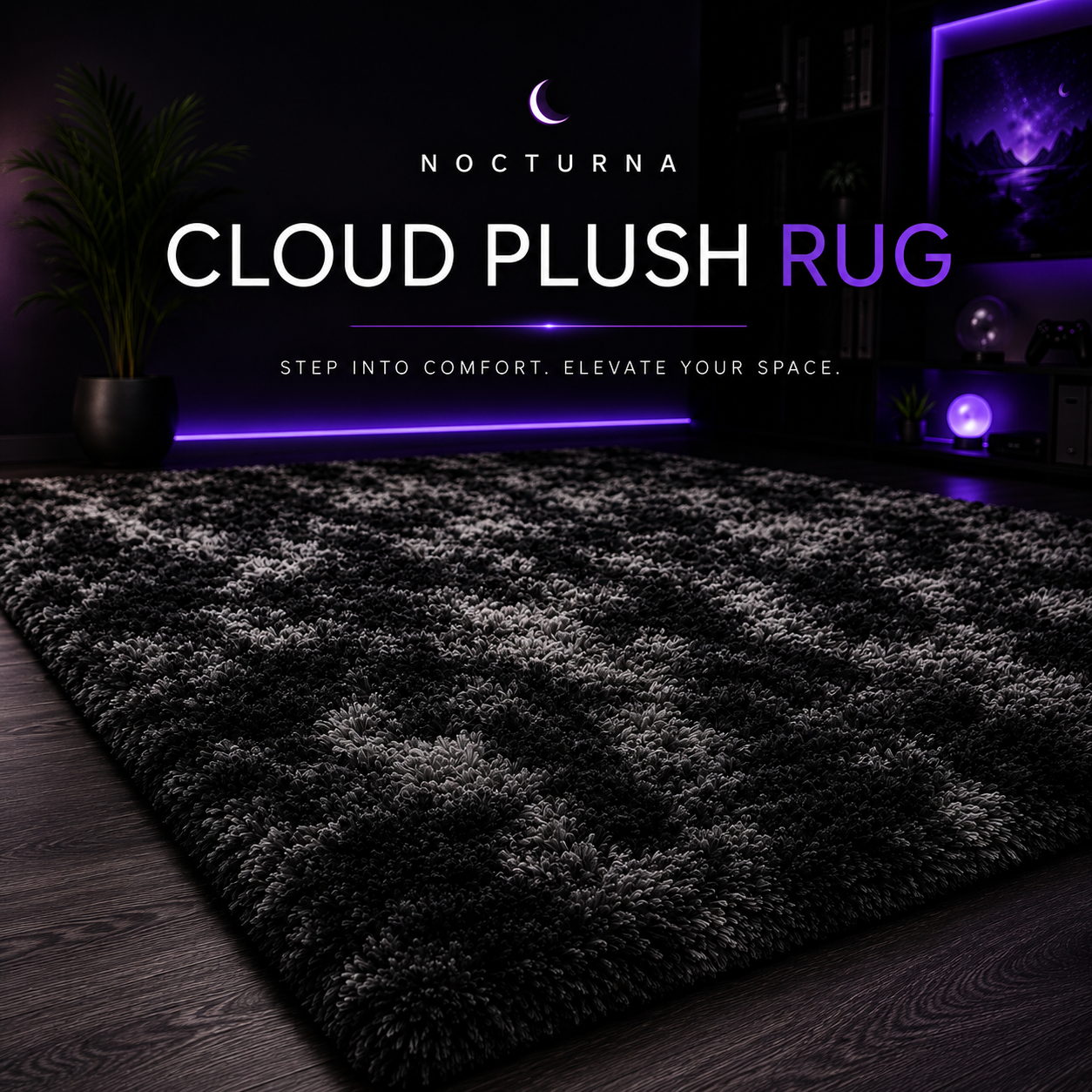 ☁️ Nocturna Cloud Plush Rug