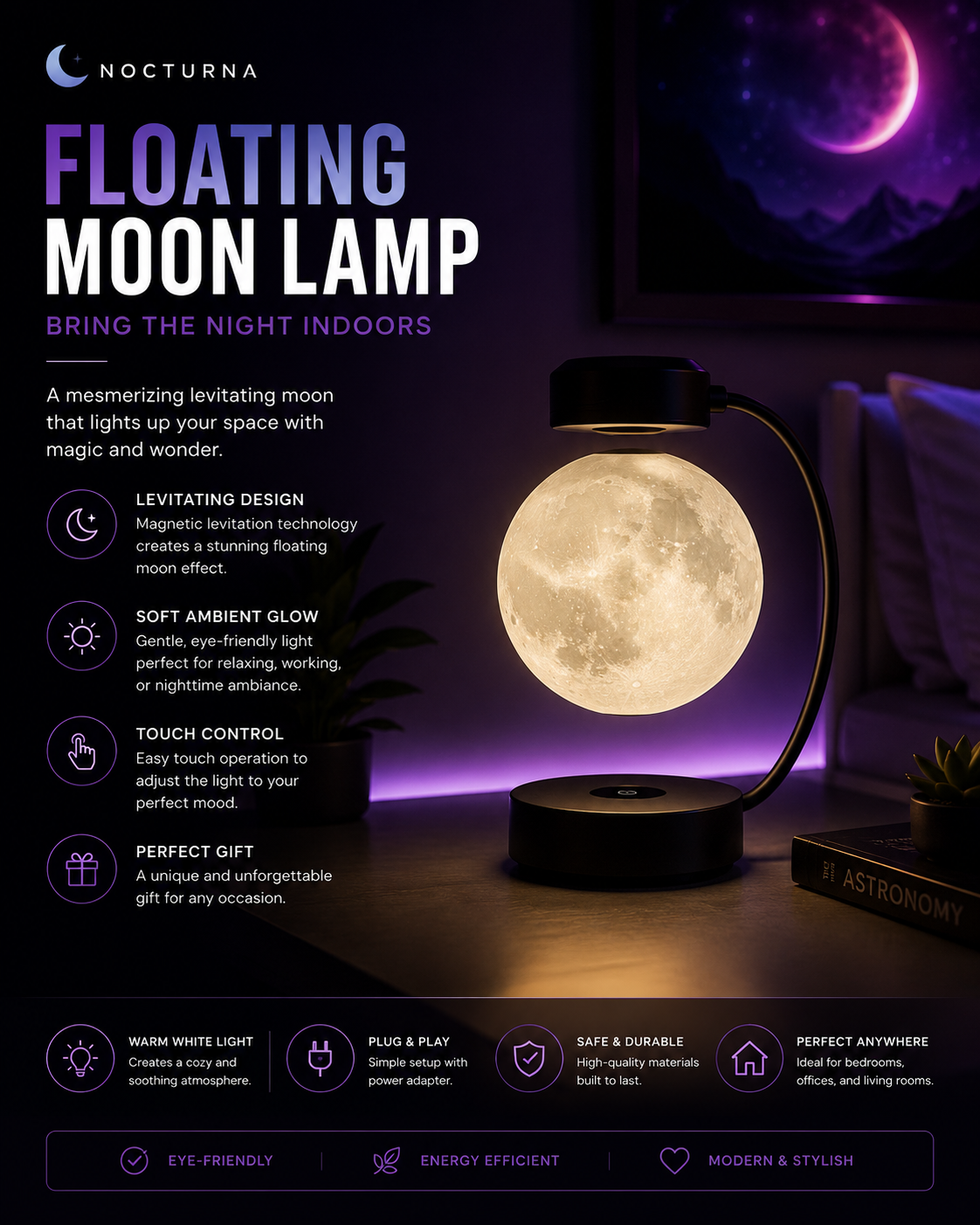 ⭐ Nocturna™ Floating Moon Lamp