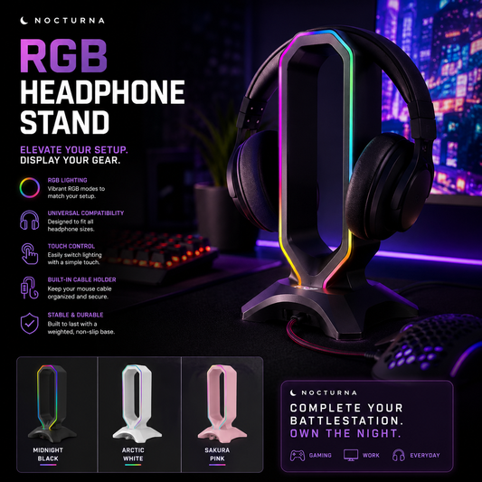 🌙 Nocturna RGB Headphone Stand
